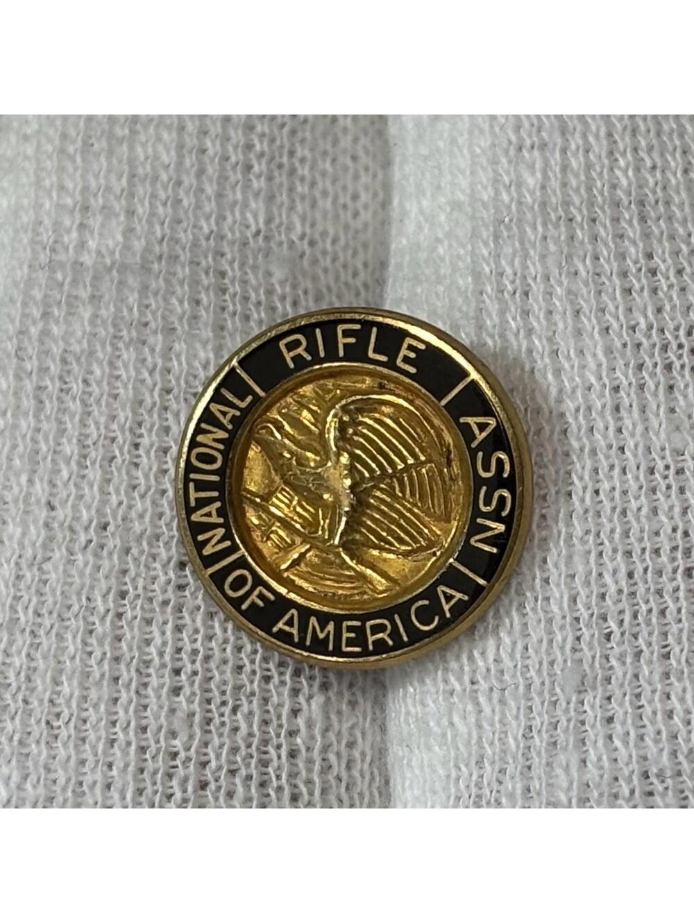 NRA National Rifle Association 10K Gold Filled Lapel Pin Vintage LEAVENS